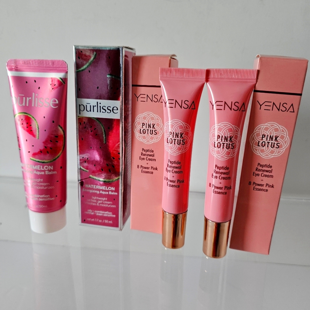 2 Yensa Pink Lotus Eye Creams Peptide 1 Pūrlisse Aqua Bomb Jennifer Yen Skincare